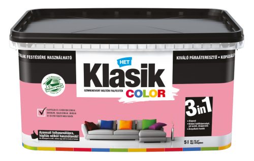 Het Klasic Color beltéri falfesték, Rózsaszín, 5l
