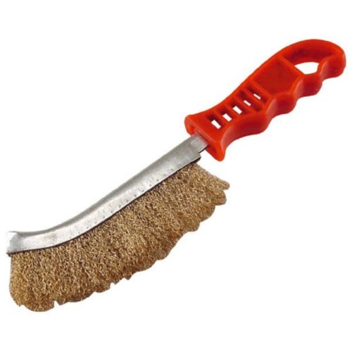Extol Craft drótkefe hajlított, műanyag nyél; rezezett, 24cm, 30mm szálhossz