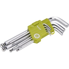   Extol craft imbuszkulcs klt., Cr40. gömbfej ;TÜV/GS, 9db, 1,5-10mm, bliszteren