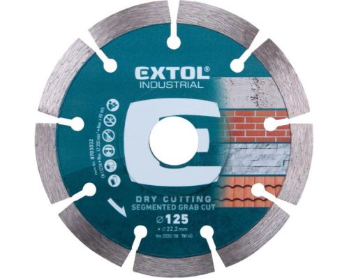 Extol industrial gyémántvágó, ipari korong, szegmenses; 125mm, száraz vágásra 