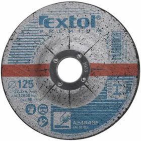   Extol Prémium csiszoló korong acélhoz, kék; 125×6,0×22,2mm, max 12200 ford/perc