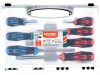 Extol prémium csavarhúzó klt., 7db; lapos: 5,5×38, 5,5×100, 6,5×125mm és 8×150mm, PH1×75, PH2×38 és PH2×125, CV. mágneses, műanyag tartó