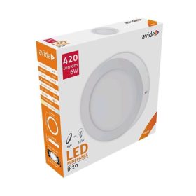  Avide LED Falra Szerelhető Kerek Mennyezeti Lámpa ALU 6W NW 4000K