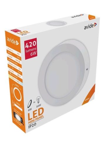 Avide LED Falra Szerelhető Kerek Mennyezeti Lámpa ALU 6W NW 4000K