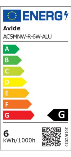 Avide LED Falra Szerelhető Kerek Mennyezeti Lámpa ALU 6W NW 4000K