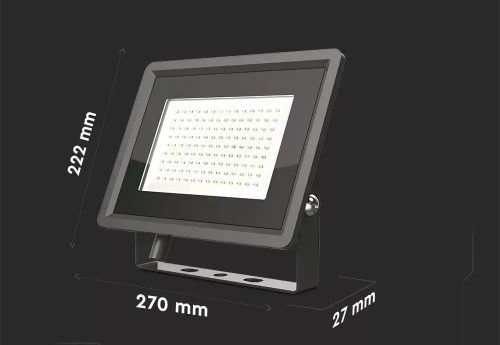 V-Tac 100W fekete LED reflektor, F széria, 4000K,8700lm, IP65, (6722)