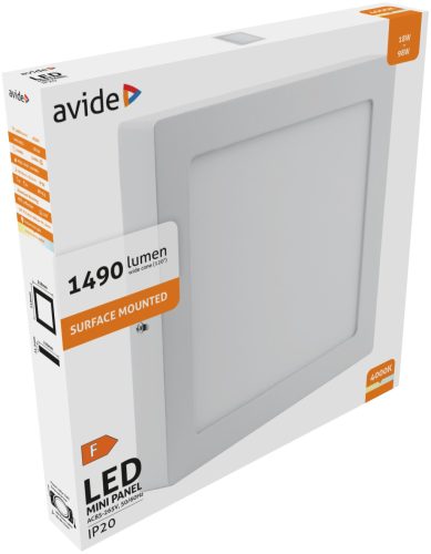 Avide LED Falra Szerelhető Négyzetes Mennyezeti Lámpa ALU 18W NW 4000K