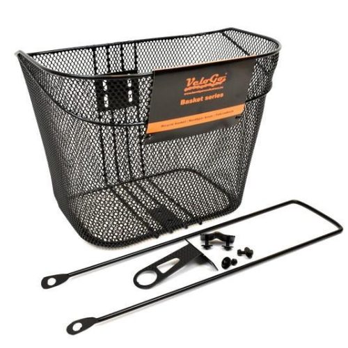 Kosár VeloGo első fém, fix fekete 34x26x26