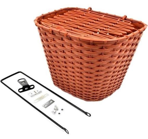 Kosár sűrűszöv.első műany.fix barna