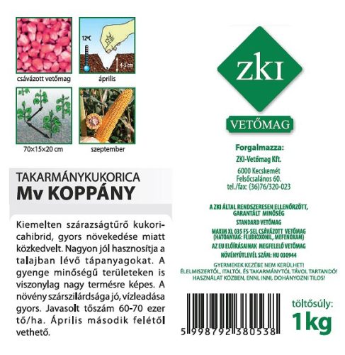 MV Koppány takarmánykukorica vetőmag, 1kg