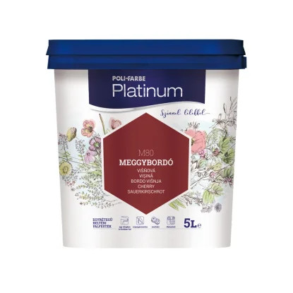 Poli-Farbe Platinum falfesték, Meggybordó, 5l
