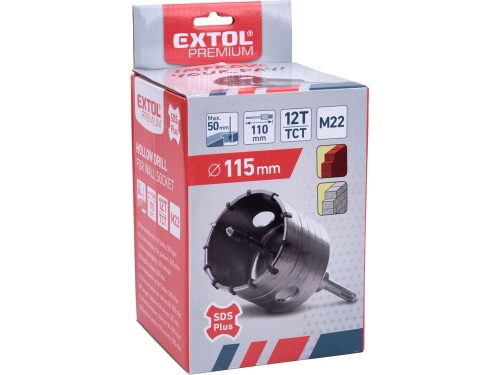 Extol Premium körkivágó téglához, SDS Plus befogás; 115mm, M22×170mm hosszúságú szár