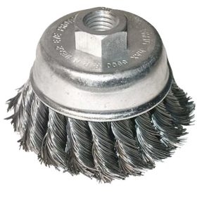   Extol Craft drótcsiszoló fazékkefe sodort szálú ; sarokcsiszolóhoz, M14×2 két soros, 80mm, max. 12500 ford/perc