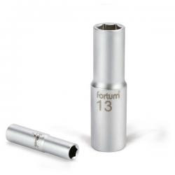 Dugófej 1/4" 13mm hosszított, 61CrV5, mattkróm, 50mm hosszú