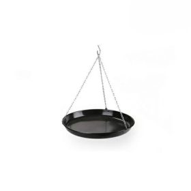 Zománcozott flekkensütő 42cm fekete, függesztő lánccal