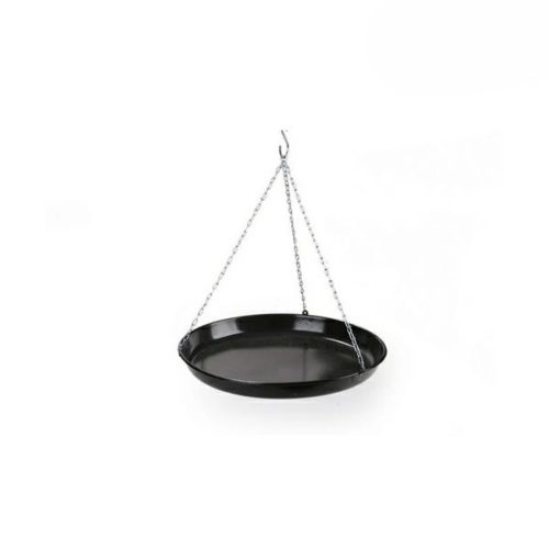 Zománcozott flekkensütő 42cm fekete, függesztő lánccal