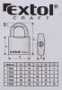 Extol Craft lakat, vas, 3 kulccsal, dobozban ; 63mm