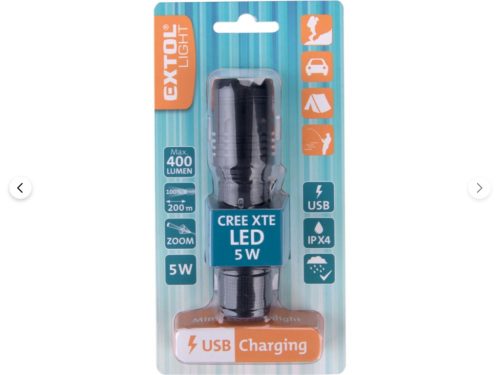 Extol Light LED lámpa; 400 Lm, ALU ház, Li-ion akku