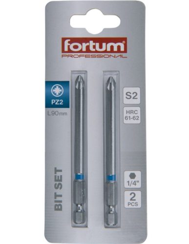 Fortum behajtóhegy PZ, 2 db, S2 acél; PZ 2×90mm, bliszteren