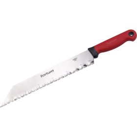   Fortum szigetelőanyag (üveggyapot) vágókés, teljes/penge hossz.:480/340mm, rozsdamentes acél penge, vastagsága: 1,5mm
