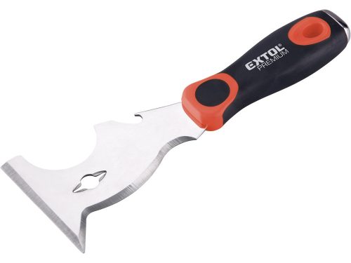 Extol Premium spakli, Multifunkciós, üthető; 7,5 cm, inox, két komponenses műanyag nyél (tisztító)