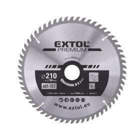   Extol prémium körfűrészlap, keményfémlapkás, 300×30mm(lyuk átm), T60; 3,2mm lapkaszélesség, max. 5000 ford/perc