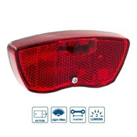   VeloGo elemes hátsó kerékpár lámpa csomagtartóra (3 LED, Fekete)