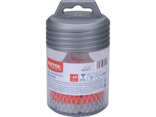 Extol Premium körkivágó csempére, gyémánt vágóél; 68mm × M14, sarokcsiszolóba fogható