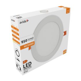   Avide LED Beépíthető Kerek Mennyezeti Lámpa ALU 12W NW 4000K