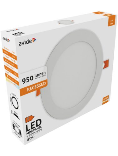 Avide LED Beépíthető Kerek Mennyezeti Lámpa ALU 12W NW 4000K