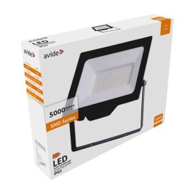   Avide LED Reflektor Slim SMD, 50W, 4000K, 5000lm, IP65, fekete
