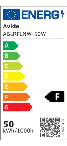 Avide LED Reflektor Slim SMD, 50W, 4000K, 5000lm, IP65, fekete