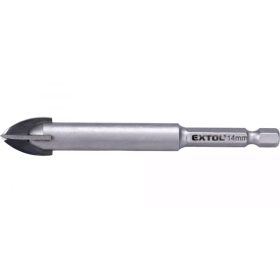   Extol Prémium fúró üvegre, kerámiára és csempére, keményfém lapkás; 14×95mm, 1/4" hatszög befogás