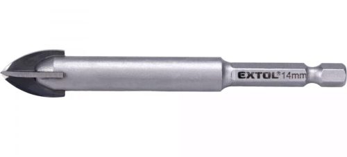 Extol Prémium fúró üvegre, kerámiára és csempére, keményfém lapkás; 14×95mm, 1/4" hatszög befogás