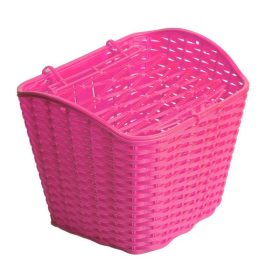   Fedeles sűrű szövésű műanyag kerékpár első kosár (Pink)