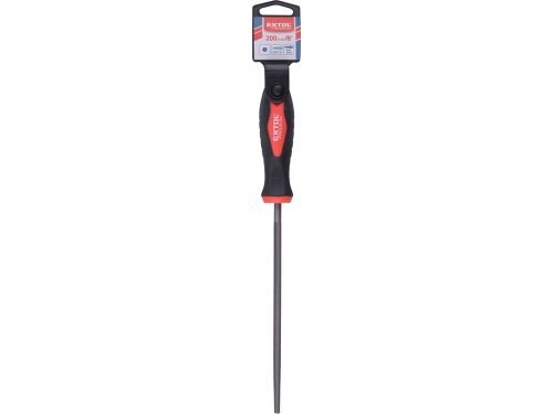 Extol Premium fémreszelő 200mm kerek, T12 acél, vágat 2, finom, TPR gumis műanyag nyél