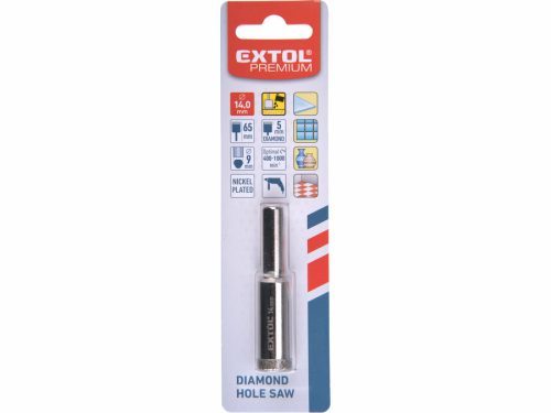 Extol Prémium körkivágó üvegre, kerámiára és csempére, gyémánt vágóél; 14×65mm, fúrógépbe fogható