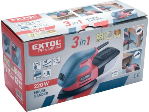 Extol Prémium Vibrációs delta csiszológép, 220V, 85x148mm, 13000/perc