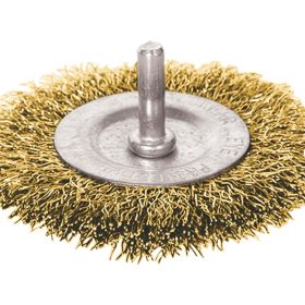   Extol Craft drótcsiszoló körkefe, 63mm, fúrógépbe fogható: 6mm csap, hullámos szálú, rezezett acél, max 4500 frod/perc