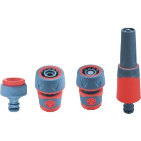   Extol Premium locsoló alap szett, 1/2" tömlőhöz; 4 db (1db szórófej, 2 db gyorscsatlakozó, 1 db kuplung csatlakozó 1/2"-3/4")