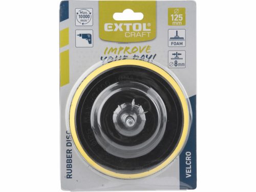 Extol Craft gumitányér fúrógéphez; 125mm tépőzáras, befogás: 8mm, max. 10.000 ford/perc