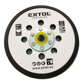   Extol prémium tartalék gumi talp 8865038 rotációs csiszológéphez, 6"/150mm, 8 db lyuk, tépőzáras, max. 12.000/perc, vastagság: 10mm