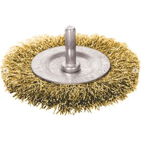   Extol Craft drótcsiszoló körkefe, 75mm, fúrógépbe fogható: 6mm csap, rezezett acél, max. 4500 ford/perc