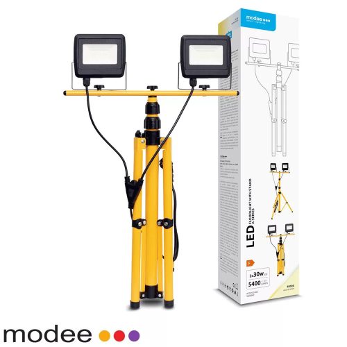Modee LED reflektor munkalámpa állvánnyal 2x30W - 6600lm (4000K, 120°) 