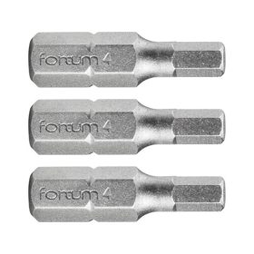   Fortum behajtóhegy HEX, 3 db, S2 acél; H 5×25mm, bliszteren
