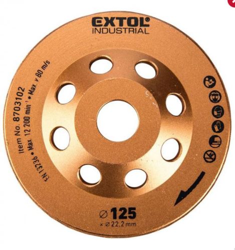 Extol industrial gyémántcsiszoló korong,lamellás jellegű; 125mmx22,2mm