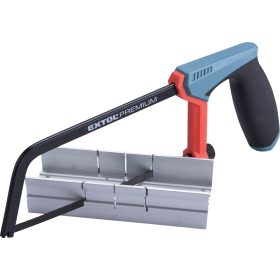   Extol Premium fémfűrész; 150mm, acél váz, ABS/TPR gumis markolat ALU gérvágó ládával