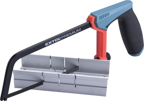 Extol Premium fémfűrész; 150mm, acél váz, ABS/TPR gumis markolat ALU gérvágó ládával