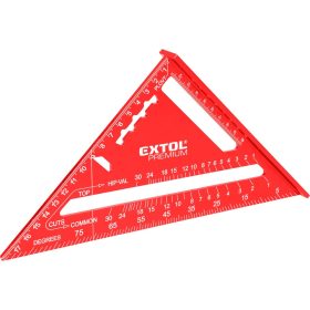   Extol prémium asztalos derékszög, 180 mm, ALU, lézer gravírozott, mm beosztás, 0-90° ferde beosztás