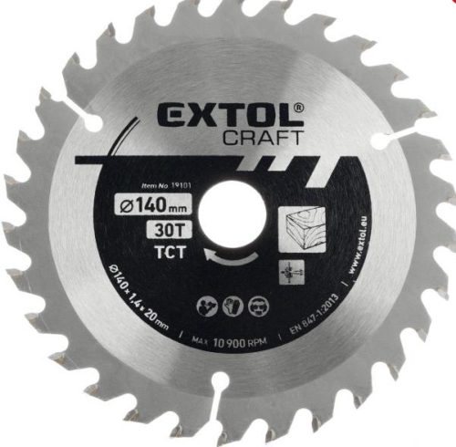 Extol prémium körfűrészlap, keményfémlapkás, 300×30mm(lyuk átm), T40; 3,2mm lapkaszélesség, max. 5000 ford/perc